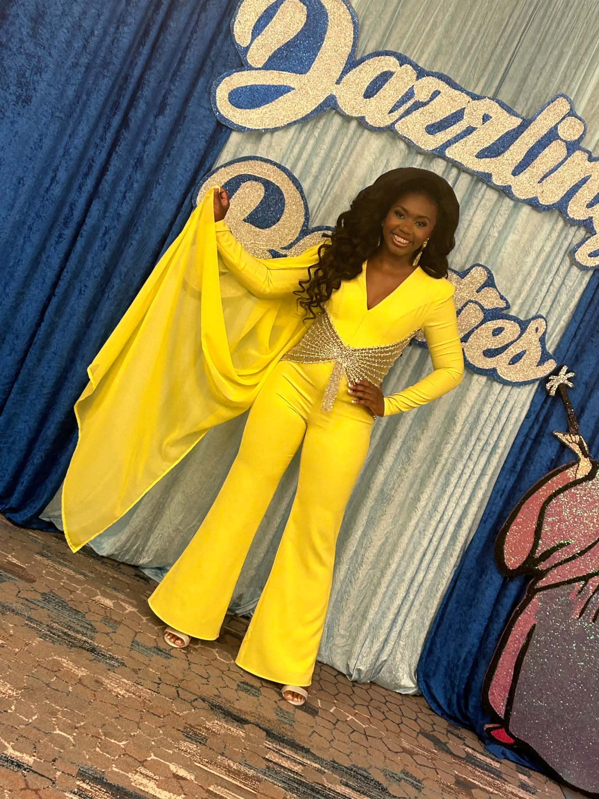 Jovanni Embellished Yellow Jumpsuit26318