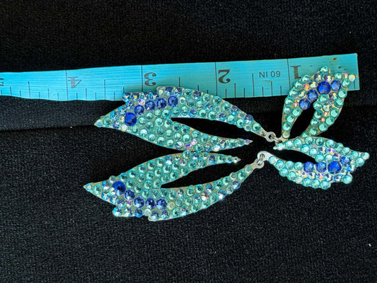 Teal & Blue Earrings 3.5inch