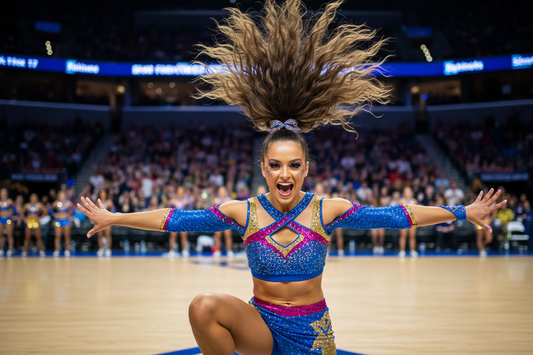 create a competitive cheerleader with a high teased ponytail