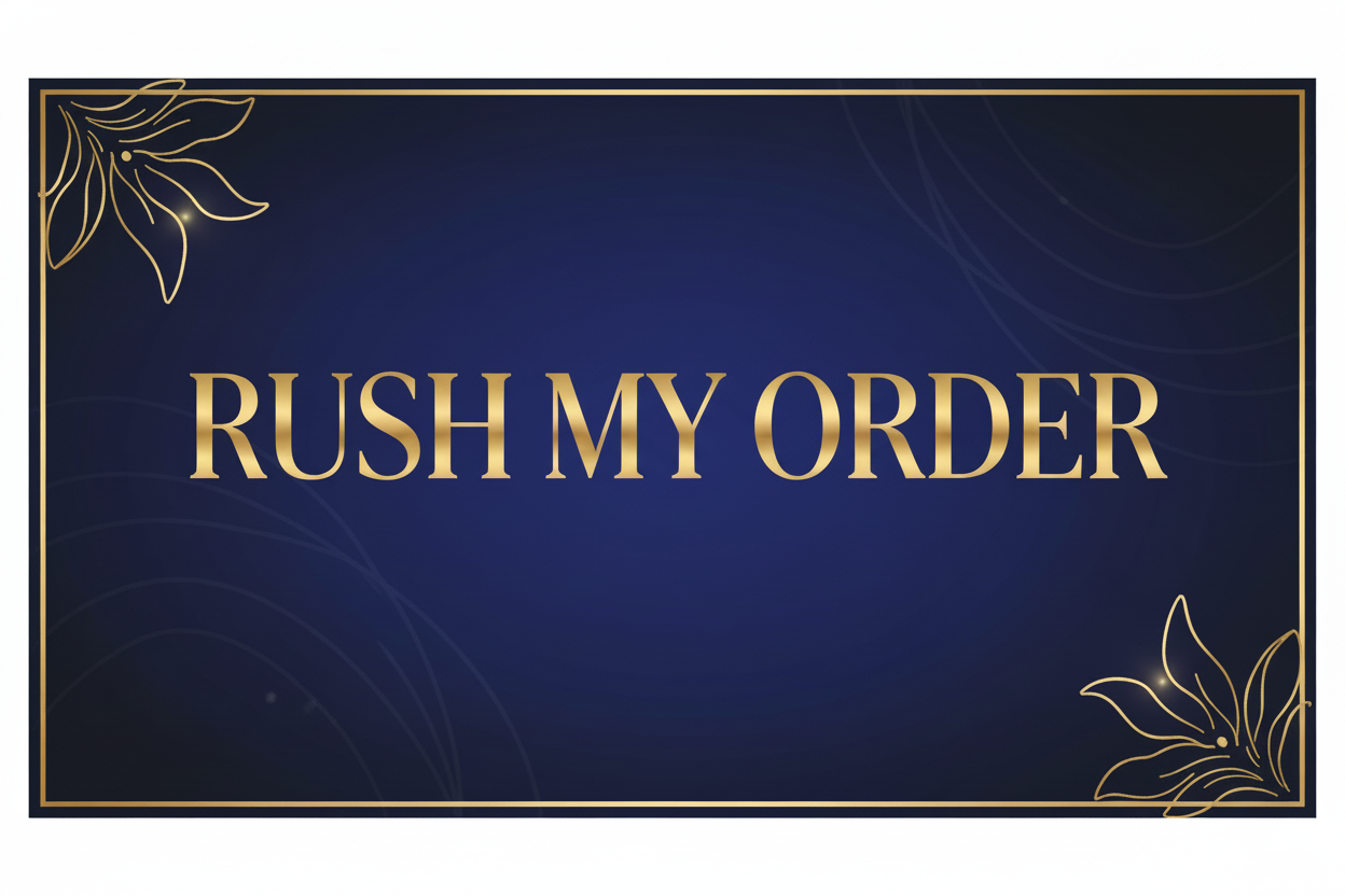 RUSH MY ORDER Banner - Gold & Blue