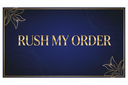 RUSH MY ORDER Banner - Gold & Blue